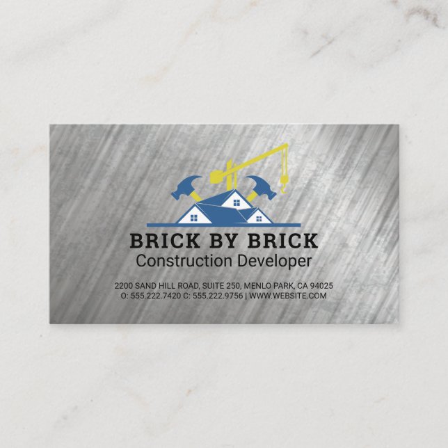 Carte De Visite Construction | Entrepreneurs | Immobilier Commerci (Devant)