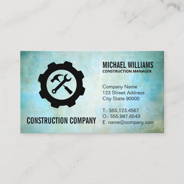 Carte De Visite Construction | Équipement | Marteau | Clé (Devant)