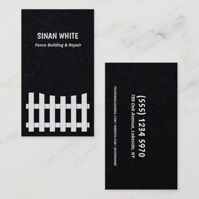 Carte De Visite Construction et réparation de clôture (Devant / Derrière)
