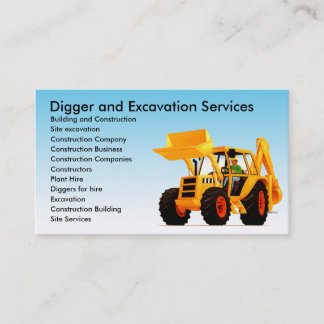 Carte De Visite Construction faite sur commande défonceuse jaune