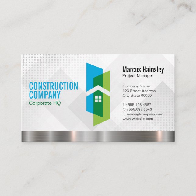 Carte De Visite Construction Homes Logo | Builder Architect (Devant)