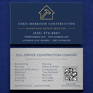 Carte de visite construction homme à tout faire en