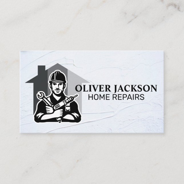 Carte De Visite Construction | Logo Handyman Réparateur (Devant)