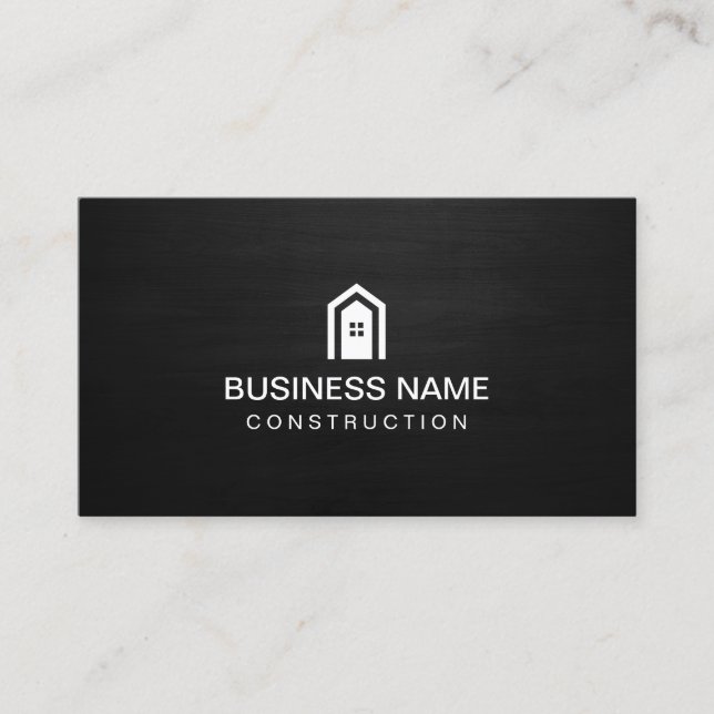 Carte De Visite Construction Maison moderne Logo Maison en bois fo (Devant)