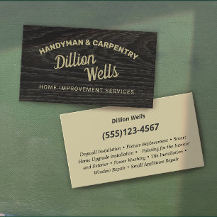 Carte De Visite Construction menuiserie menuiserie bois foncé