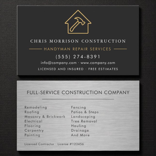 Carte De Visite Construction Métallique Black Gold  (Créateur téléchargé)