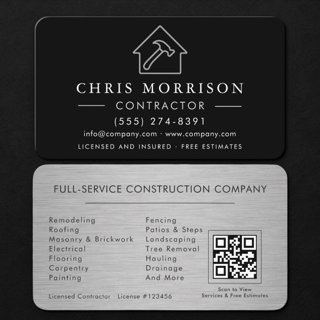 Carte De Visite Construction métallique de bâtiments Code QR Argen (Créateur téléchargé)