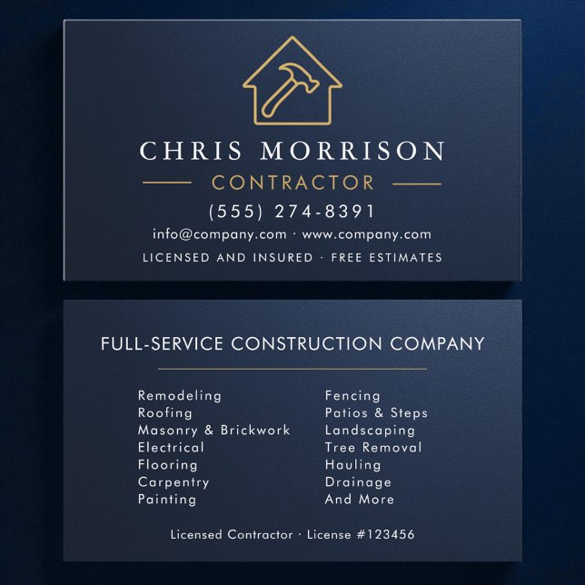 Carte De Visite Construction métallique Navy Blue   (Créateur téléchargé)