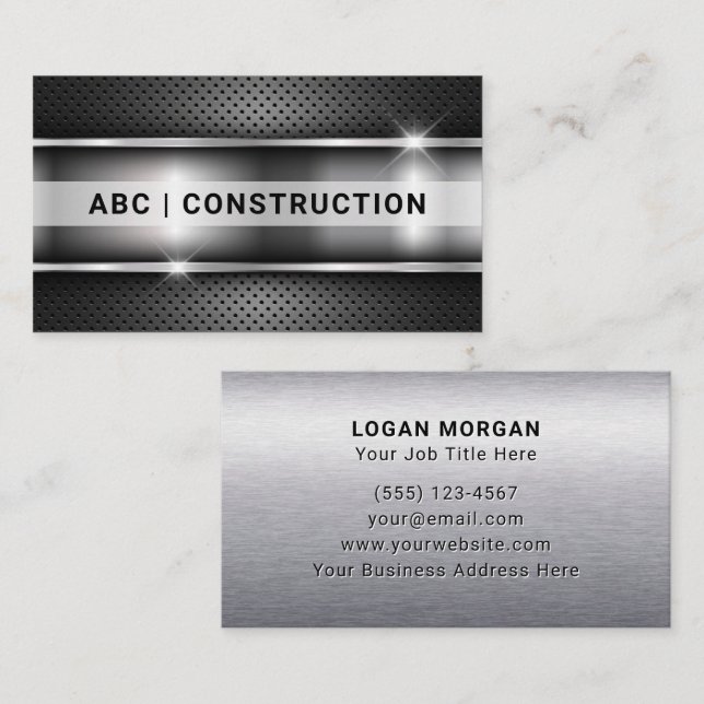 Carte De Visite Construction Métallique Professionnelle Sur Mesure (Devant / Derrière)