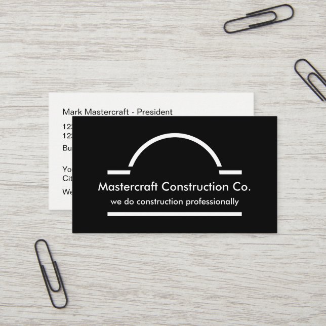 Carte De Visite Construction moderne à deux côtés (Devant/Arrière en situation)
