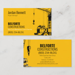 Carte De Visite Construction Moderne   Conception Yellow & Crane
