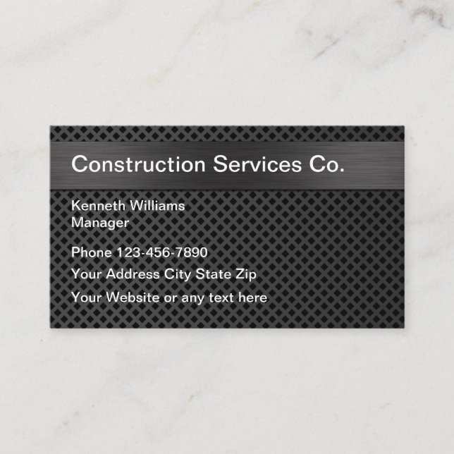 Carte De Visite Construction Moderne Cool (Devant)