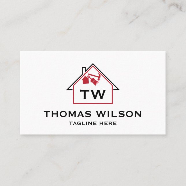 Carte De Visite Construction moderne Handman Carpenter Outils (Devant)