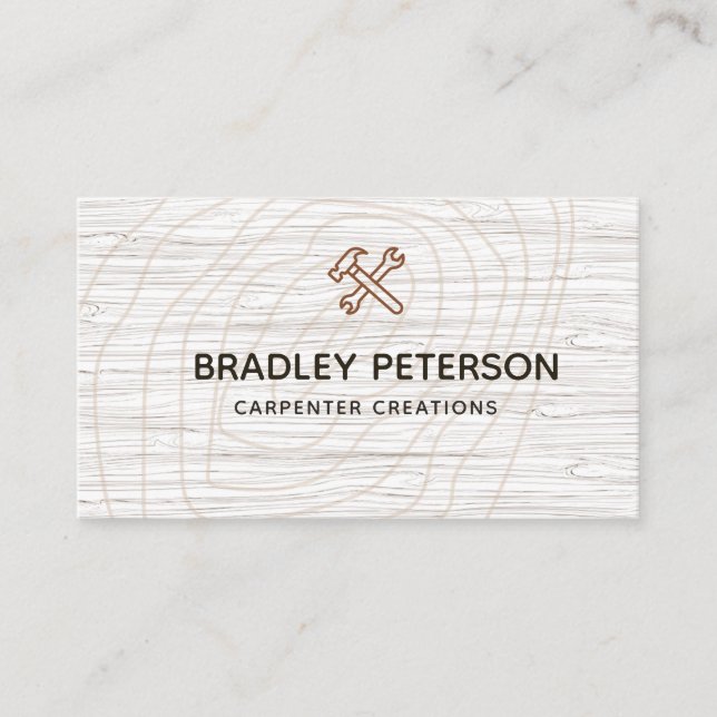 Carte De Visite Construction moderne Handman Carpenter Outils Bois (Devant)
