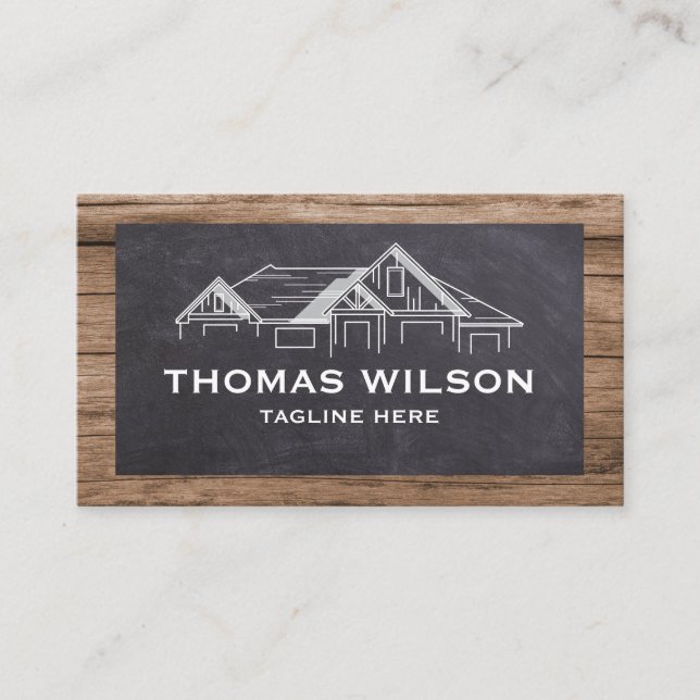 Carte De Visite Construction moderne Handyman Carpenter Outils Bus (Devant)