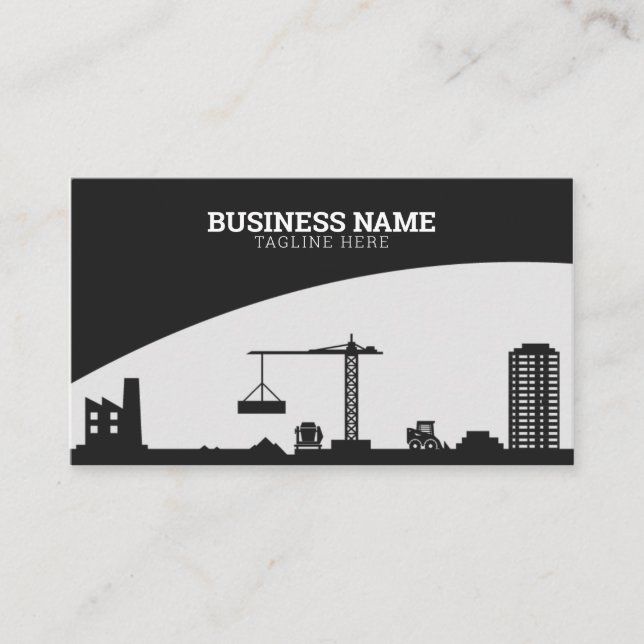 Carte De Visite Construction moderne noir et gris Bâtiment du site (Devant)