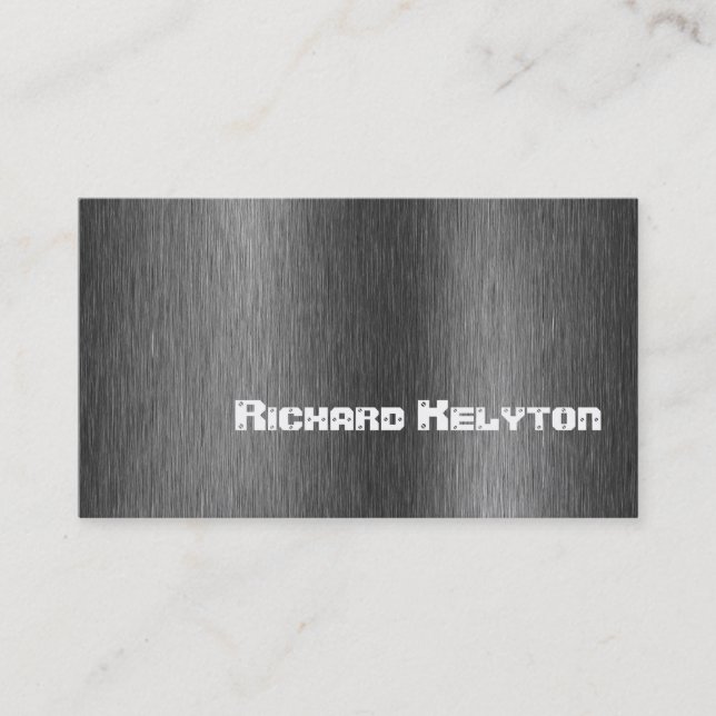 Carte De Visite Construction noir gris métal personnalisé (Devant)