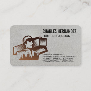 Carte De Visite Construction ouvrier Bâtisseur