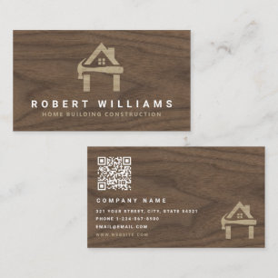 Carte De Visite Construction personnalisée en bois Maison Construc