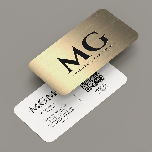 Carte De Visite Construction professionnelle Faux Or Moderne (Marketing Construction Professional Gold Modern Business Card
)