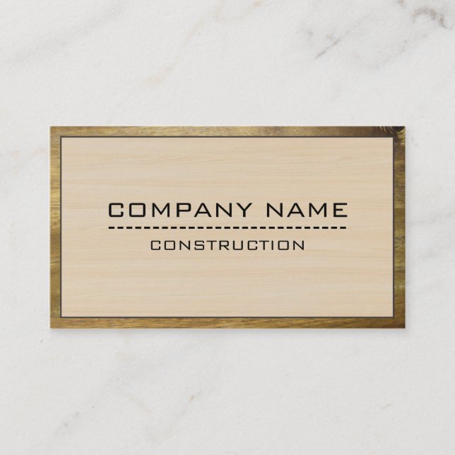 Carte De Visite Construction Professionnelle Moderne Bois #2 (Devant)