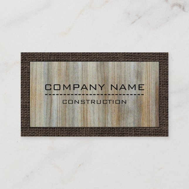 Carte De Visite Construction Professionnelle Moderne Bois #4 (Devant)