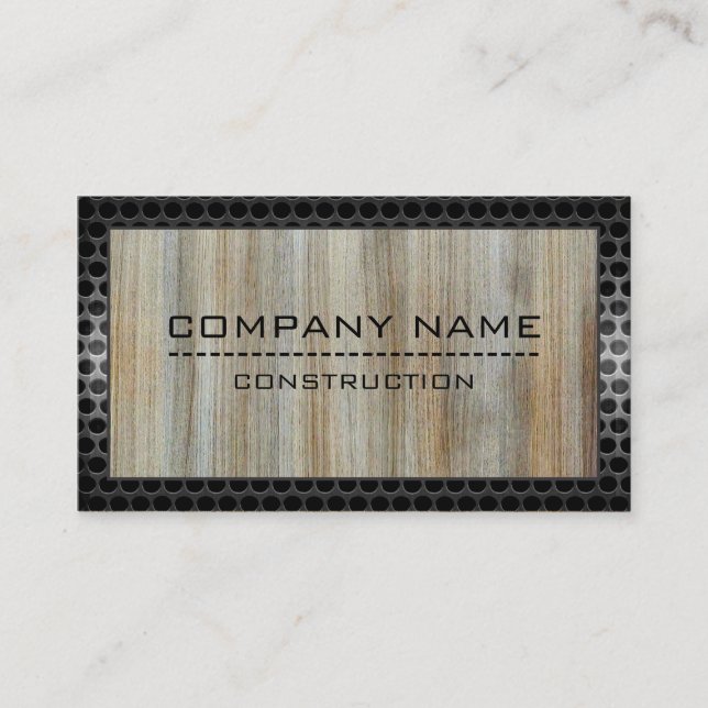 Carte De Visite Construction Professionnelle Moderne Bois #5 (Devant)