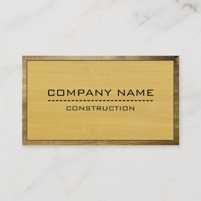Carte De Visite Construction professionnelle Moderne Bois d'or #3 (Devant)