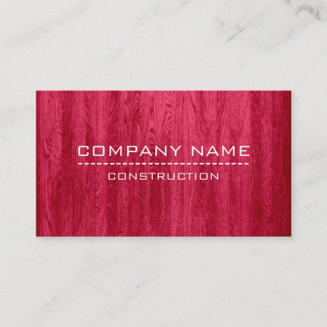 Carte De Visite Construction Professionnelle Moderne Bois Rouge (Devant)