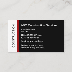 Carte De Visite Construction rouge et noire