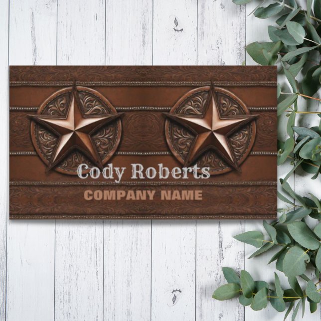 Carte De Visite Construction rustique Handyman Texas Star Western (Rustic Construction Handyman Texas Star Western Business Card)