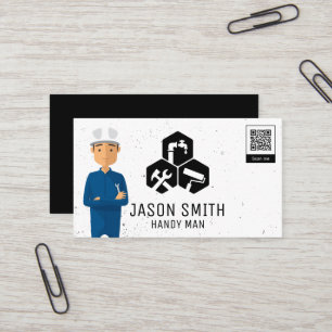 Carte De Visite Construction Services de menuiserie Code QR