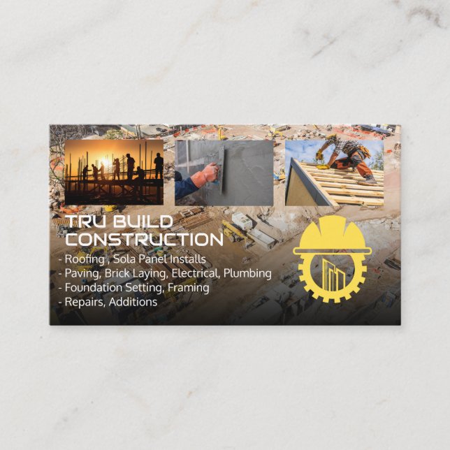 Carte De Visite Construction Site | General Contractor | Property (Devant)