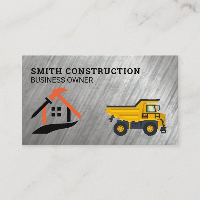 Carte De Visite Construction Tools Bulldozer | Home Repair (Devant)
