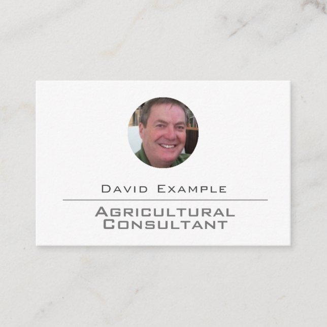 Carte De Visite Consultant agricole avec photo de titulaire (Devant)