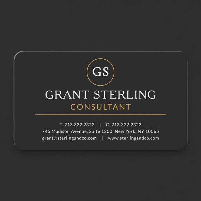 Carte De Visite Consultant Black Gold Professionnel (Créateur téléchargé)