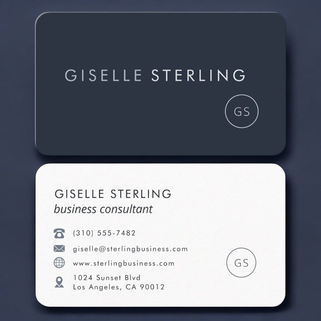 Carte De Visite Consultant Bleu Marine Professionnel (Créateur téléchargé)