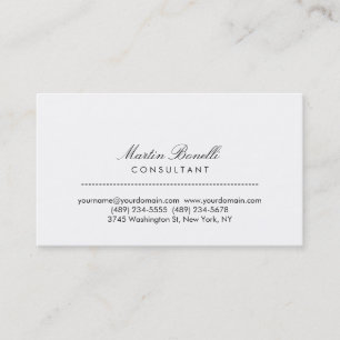 Carte de visite consultant contemporain en blanc c