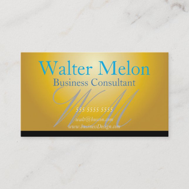 Carte De Visite Consultant d'affaires Valeur d'or Grand budget (Devant)