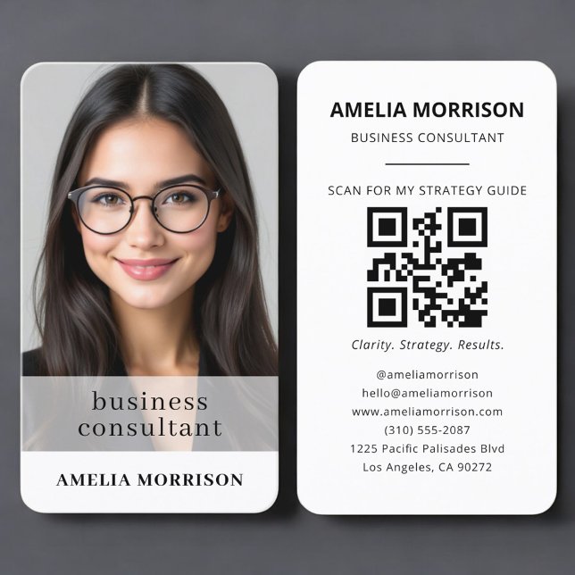 Carte de visite consultant d'entreprise avec QR Co (Créateur téléchargé)