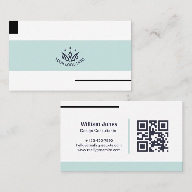 Carte De Visite Consultant d'entreprise Bleu pastel moderne (Devant / Derrière)
