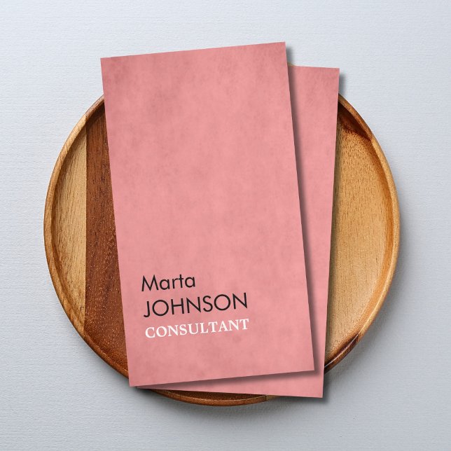 Carte De Visite Consultant Élégant Texture Rose Professionnel (Créateur téléchargé)
