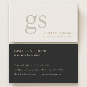 Carte De Visite Consultant en Affaires Monogramme Professionnel