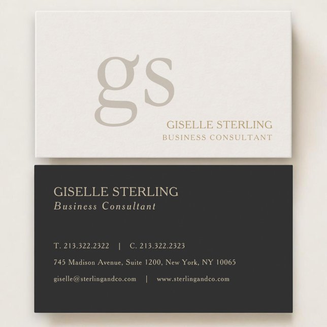 Carte De Visite Consultant en Affaires Monogramme Professionnel (Créateur téléchargé)