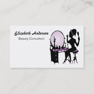 Carte De Visite Consultant en Beauté Chic Purple Black Hair Salon