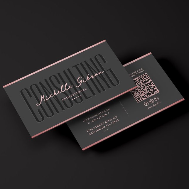 Carte De Visite Consultant en beauté esthétique Rose  (Aesthetic Beauty Consultant Consulting Pink Business Card
)
