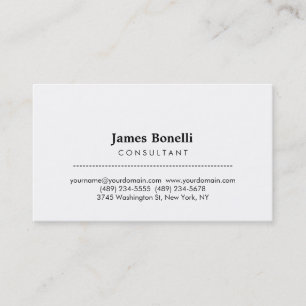 Carte de visite consultant en blanc tendance