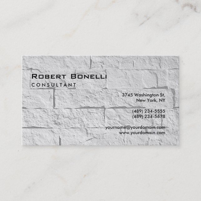 Carte de visite consultant en brique de mur gris c (Devant)