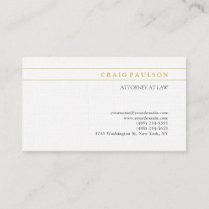 Carte De Visite Consultant en droit avocat or et blanc Profession