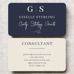 Carte De Visite Consultant en entreprise bleu marine